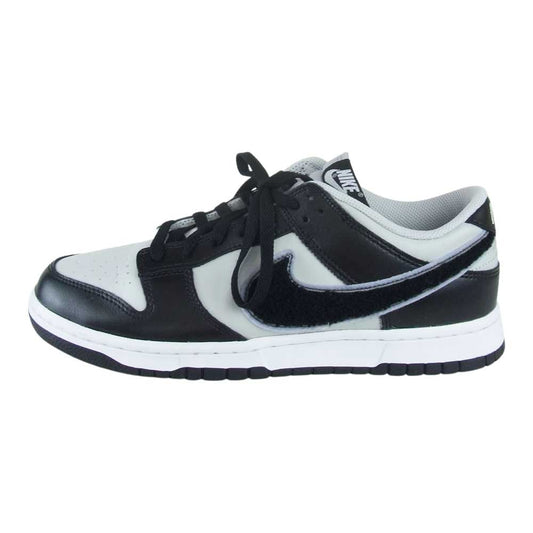 NIKE ナイキ DQ7683-001 Dunk Low Retro Chenille Swoosh Black Grey ダンク ロー レトロ シェニール スウッシュ ブラック グレー スニーカー ブラック系 ホワイト系 27cm【美品】【中古】