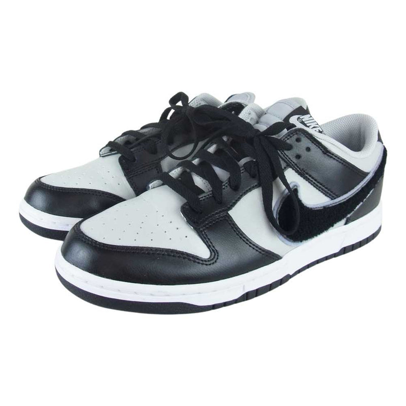 NIKE ナイキ DQ7683-001 Dunk Low Retro Chenille Swoosh Black Grey ダンク ロー レトロ シェニール スウッシュ ブラック グレー スニーカー ブラック系 ホワイト系 27cm【美品】【中古】