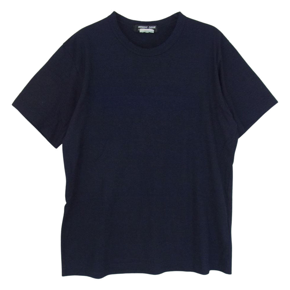 COMME des GARCONS HOMME DEUX コムデギャルソンオムドゥ DQ-T013 製品洗い加工 インディゴ染め クルーネック 半袖 Tシャツ  ブラック系 S【中古】
