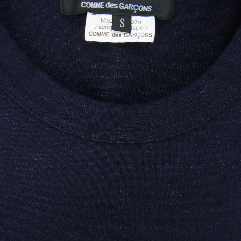 COMME des GARCONS HOMME DEUX コムデギャルソンオムドゥ DQ-T013 製品洗い加工 インディゴ染め クルーネック 半袖 Tシャツ  ブラック系 S【中古】