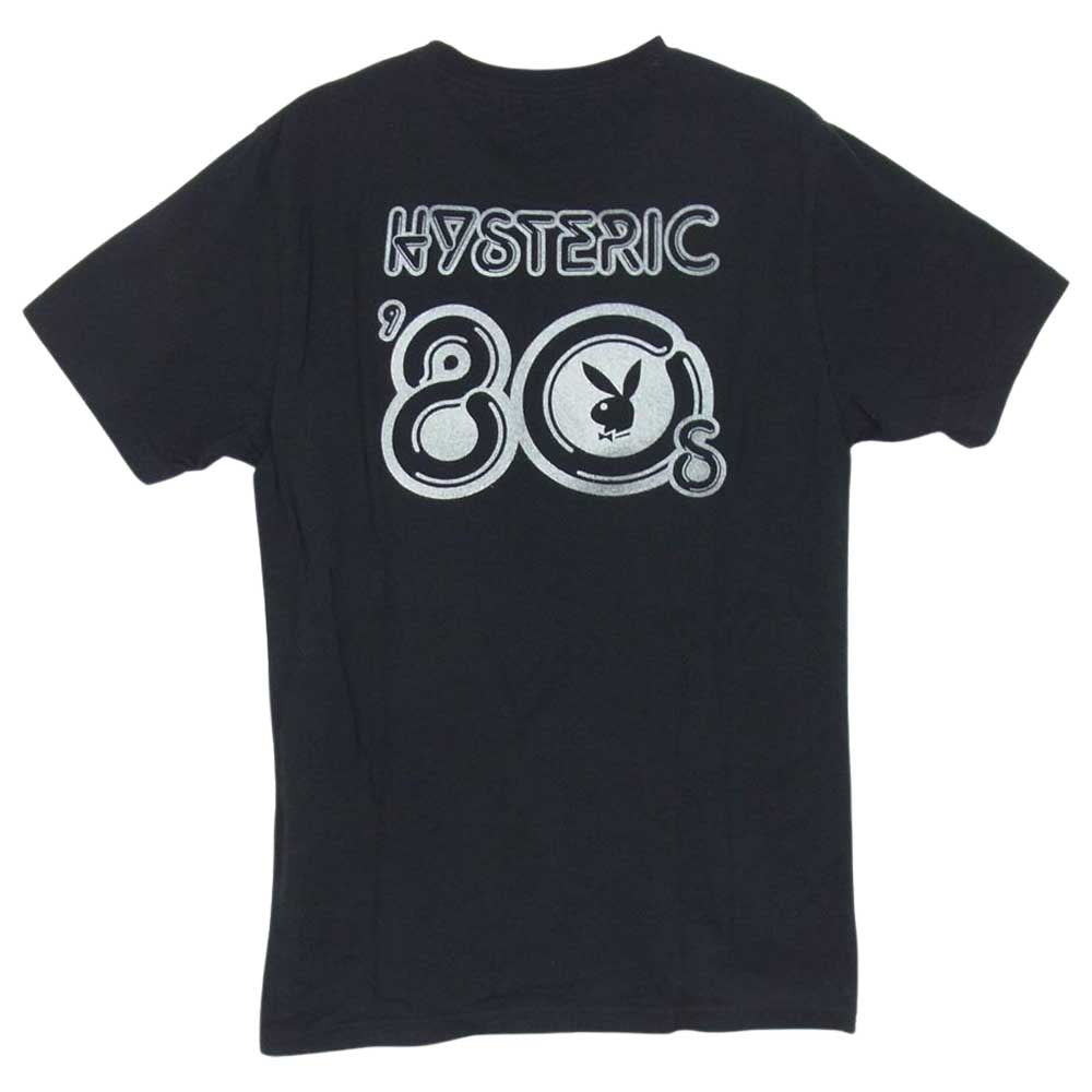 HYSTERIC GLAMOUR ヒステリックグラマー 1261CT05 × PLAYBOY プレイボーイ プリント 半袖 Tシャツ ブラック系 S【中古】