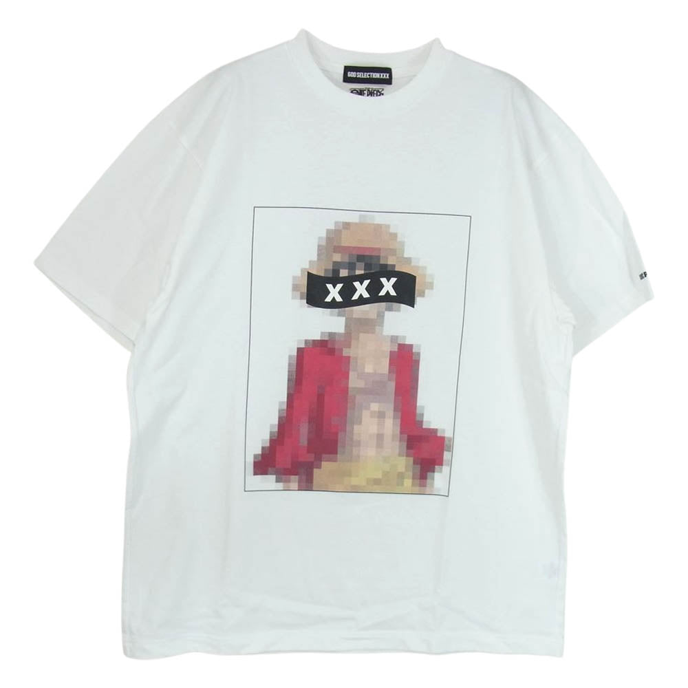 GOD SELECTION XXX ゴッドセレクション × ONE PIECE ワンピース ルフィ 半袖 Tシャツ ホワイト系 M【中古】