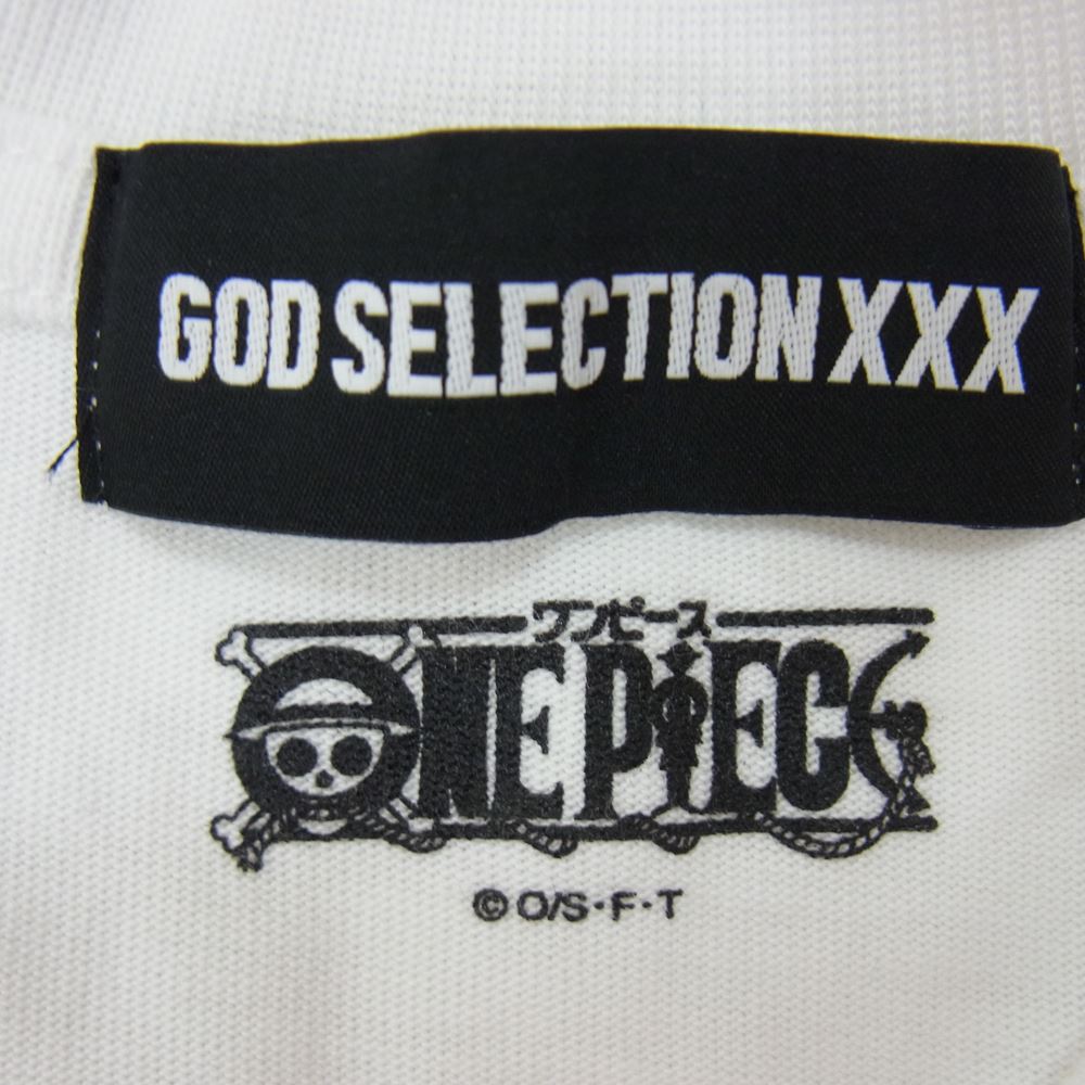 GOD SELECTION XXX ゴッドセレクション × ONE PIECE ワンピース ルフィ 半袖 Tシャツ ホワイト系 M【中古】