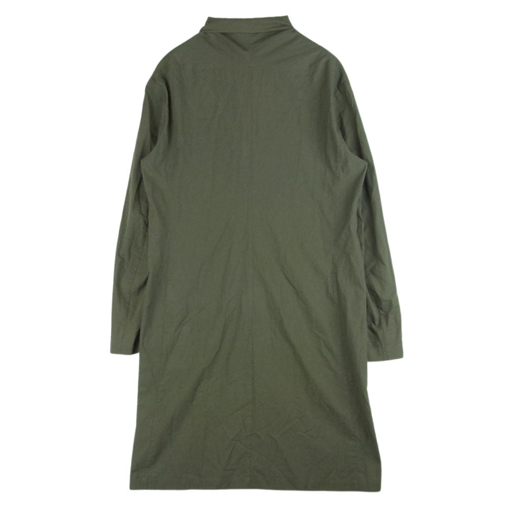 KAZUYUKI KUMAGAI ATTACHMENT カズユキクマガイアタッチメント KC82-021 シャンブレーローン ロング ストール コート シャツ 長袖 カーキ系 1【中古】