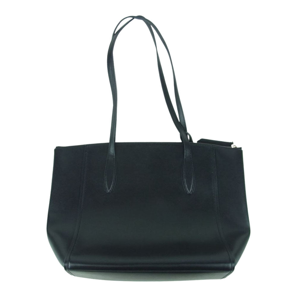 Kate Spade ケイトスペード ロゴ レザー フリンジチャーム付き トート バッグ ミャンマー製 ブラック系【中古】
