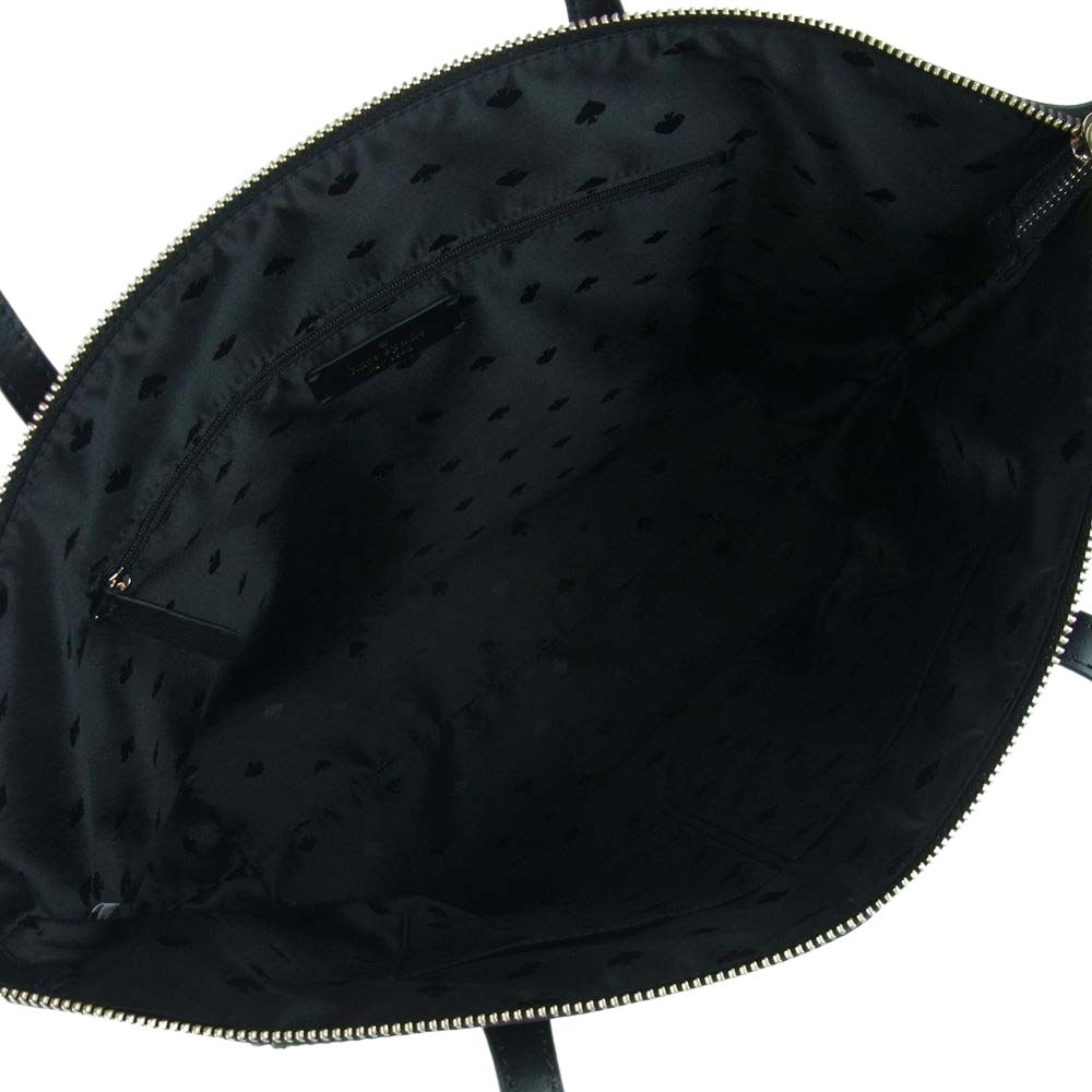 Kate Spade ケイトスペード ロゴ レザー フリンジチャーム付き トート バッグ ミャンマー製 ブラック系【中古】