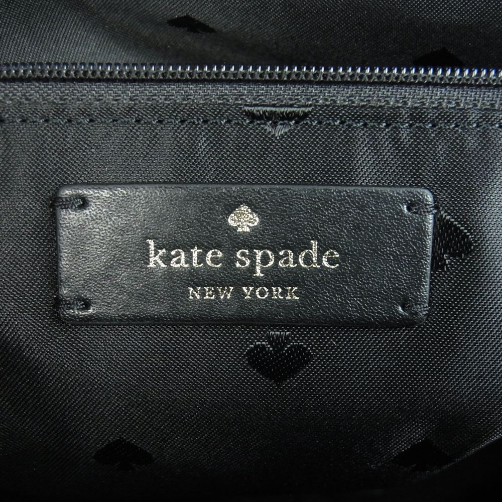 Kate Spade ケイトスペード ロゴ レザー フリンジチャーム付き トート バッグ ミャンマー製 ブラック系【中古】