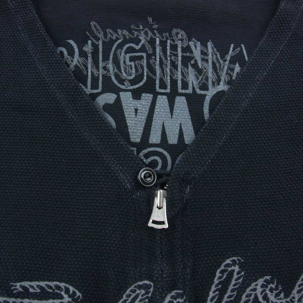 TENDERLOIN テンダーロイン 22AW MOSS STITCH ZIP UP JKT モスステッチ ジップアップ フルジップ ジャケット ノーカラー カーディガン ブラック系 M【中古】