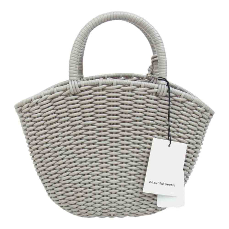 beautiful people ビューティフルピープル TUBE KNITTING BASKET S チューブ ニット バスケット バッグ グレー系 F【新古品】【未使用】【中古】