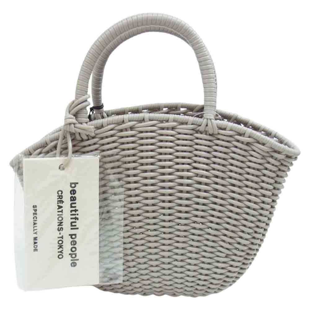 beautiful people ビューティフルピープル TUBE KNITTING BASKET S チューブ ニット バスケット バッグ グレー系 F【新古品】【未使用】【中古】