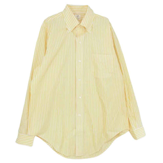 ANATOMICA アナトミカ 530-56-05 BD SHIRTS ボタンダウン ロンドンストライプ シャツ イエロー イエロー系 S【美品】【中古】