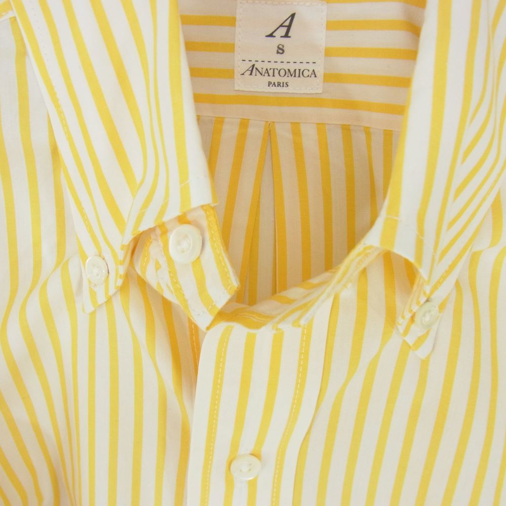 ANATOMICA アナトミカ 530-56-05 BD SHIRTS ボタンダウン ロンドンストライプ シャツ イエロー イエロー系 S【美品】【中古】