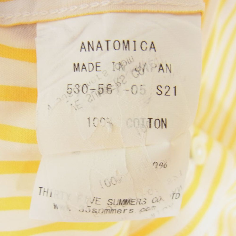 ANATOMICA アナトミカ 530-56-05 BD SHIRTS ボタンダウン ロンドンストライプ シャツ イエロー イエロー系 S【美品】【中古】