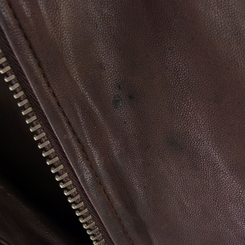 キートンチェイス 100L-0313Z1 トレードマーク ラムレザー フルジップ シングル ライダース ジャケット ブラウン ダークブラウン系 M【中古】