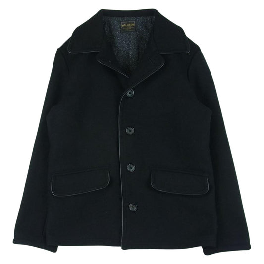 BY GLADHAND バイグラッドハンド byGH-12-FW-05 BILLS COAT ビルズ コート レザーパイピング メルトン ジャケット ブラック系 M【中古】
