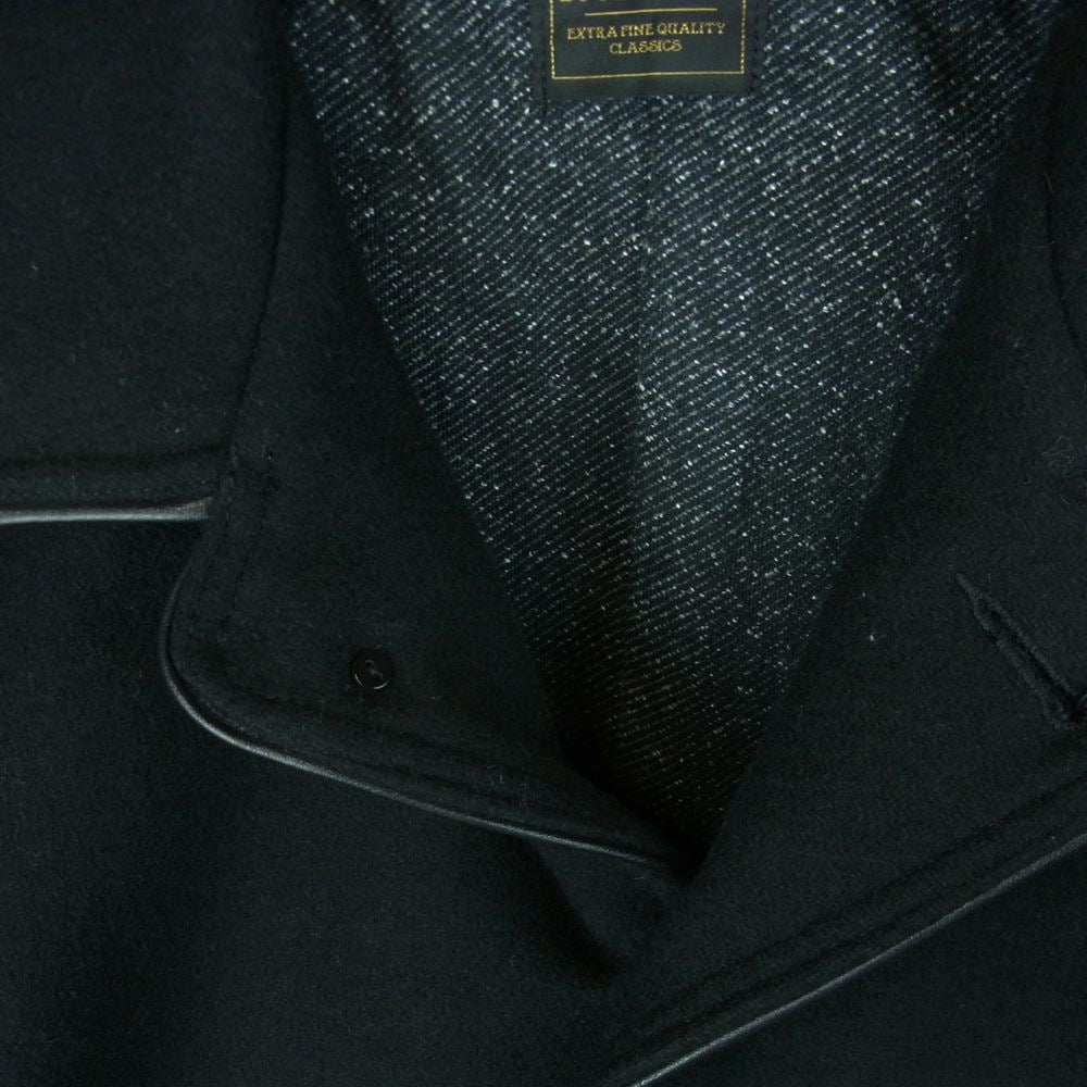 BY GLADHAND バイグラッドハンド byGH-12-FW-05 BILLS COAT ビルズ コート レザーパイピング メルトン ジャケット ブラック系 M【中古】