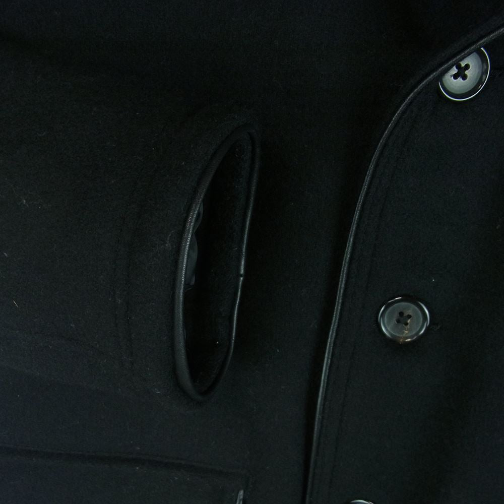 BY GLADHAND バイグラッドハンド byGH-12-FW-05 BILLS COAT ビルズ コート レザーパイピング メルトン ジャケット ブラック系 M【中古】