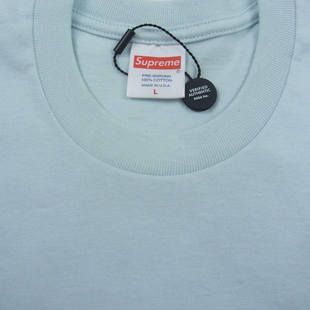 Supreme シュプリーム 22SS still talking tee スティール トーキング ロゴ プリント Tシャツ ライトブルー系 L【極上美品】【中古】