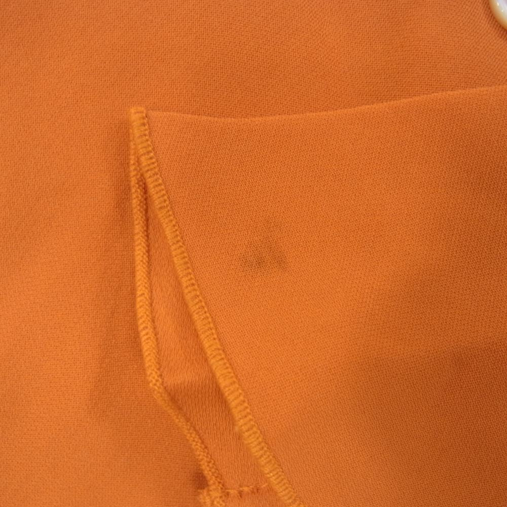 CELINE セリーヌ シルク100％ 袖フレア ブラウス シャツ オレンジ系 38【中古】