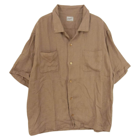 TENDERLOIN テンダーロイン レーヨン オープンカラー 半袖 シャツ ブラウン系 L【中古】