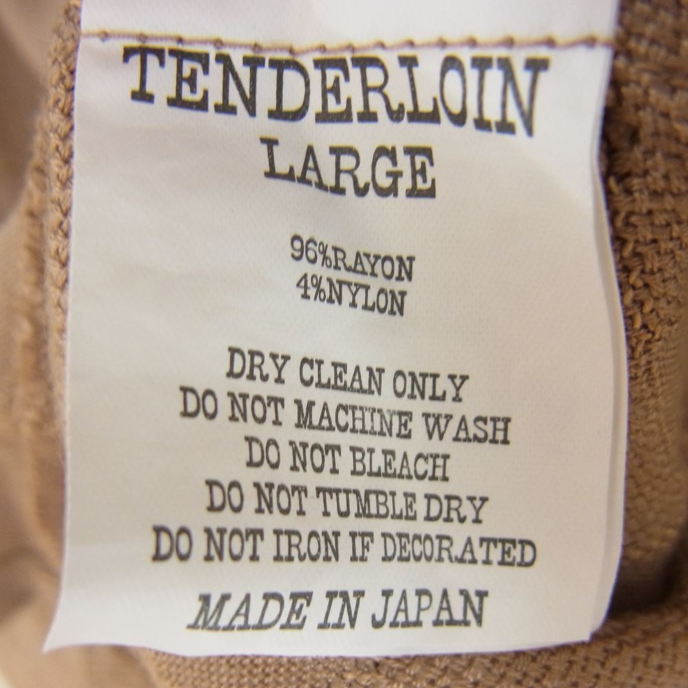 TENDERLOIN テンダーロイン レーヨン オープンカラー 半袖 シャツ ブラウン系 L【中古】