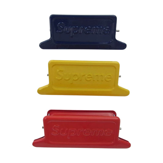 Supreme シュプリーム 23SS  × Dulton Small Clips Set of 3 ダルトン ロゴスモールクリップ セット レッド系 イエロー系 ブルー【新古品】【未使用】【中古】