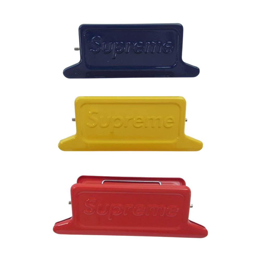 Supreme シュプリーム 23SS  × Dulton Small Clips Set of 3 ダルトン ロゴスモールクリップ セット レッド系 イエロー系 ブルー【新古品】【未使用】【中古】