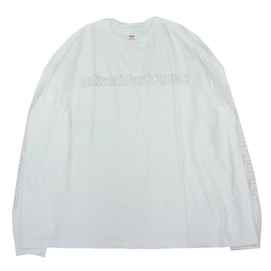 Psicom サイコム Long Sleeve tivoLi プリント ロングスリーブ Tシャツ 長袖 ホワイト系 L【極上美品】【中古】