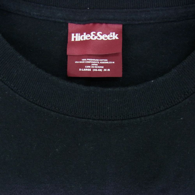 HideandSeek ハイドアンドシーク FROM THE DARKSIDE L/S TEE ロング スリーブT 長袖 Tシャツ ブラック系 XL【中古】