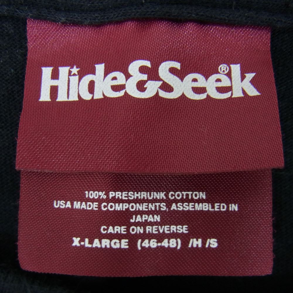 HideandSeek ハイドアンドシーク FROM THE DARKSIDE L/S TEE ロング スリーブT 長袖 Tシャツ ブラック系 XL【中古】
