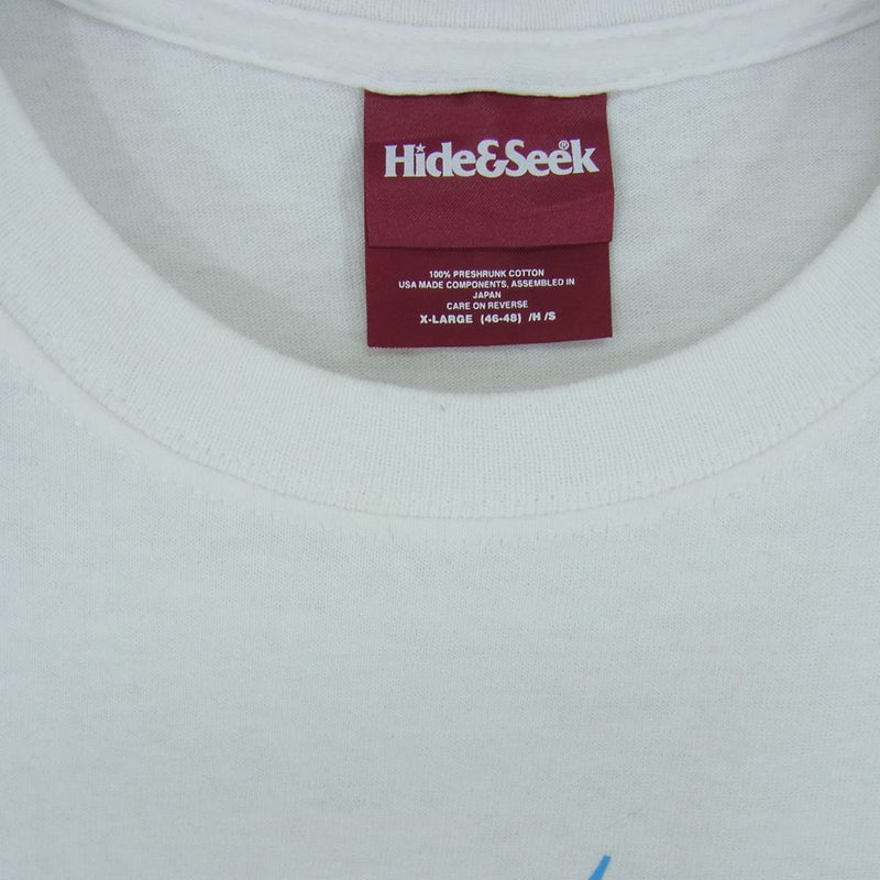 HideandSeek ハイドアンドシーク H&S × SKOLOCT S/S TEE-2 スコロクト コラボT 半袖 Ｔシャツ ホワイト系 XL【中古】