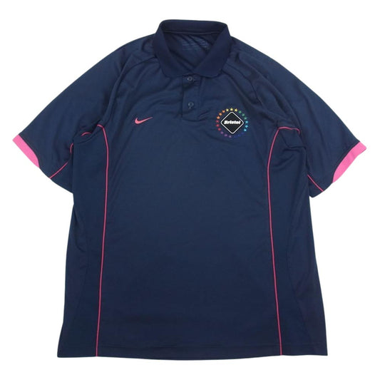 F.C.R.B. エフシーアールビー  NIKE ナイキ パイピング ポロシャツ ネイビー系 L【中古】