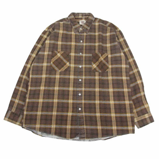 ヴィンテージ 80s OZARK TRAIL チェック シャツ ブラウン系 サイズ表記無【中古】