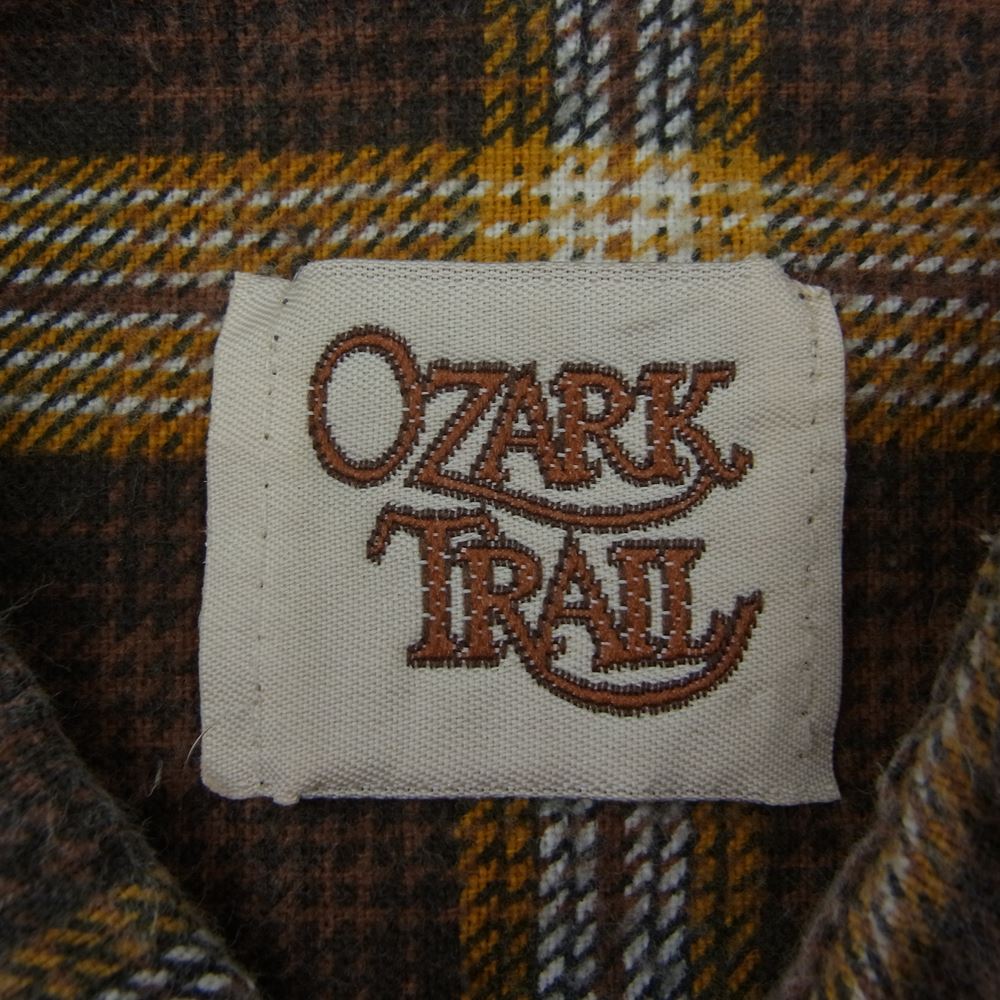 ヴィンテージ 80s OZARK TRAIL チェック シャツ ブラウン系 サイズ表記無【中古】