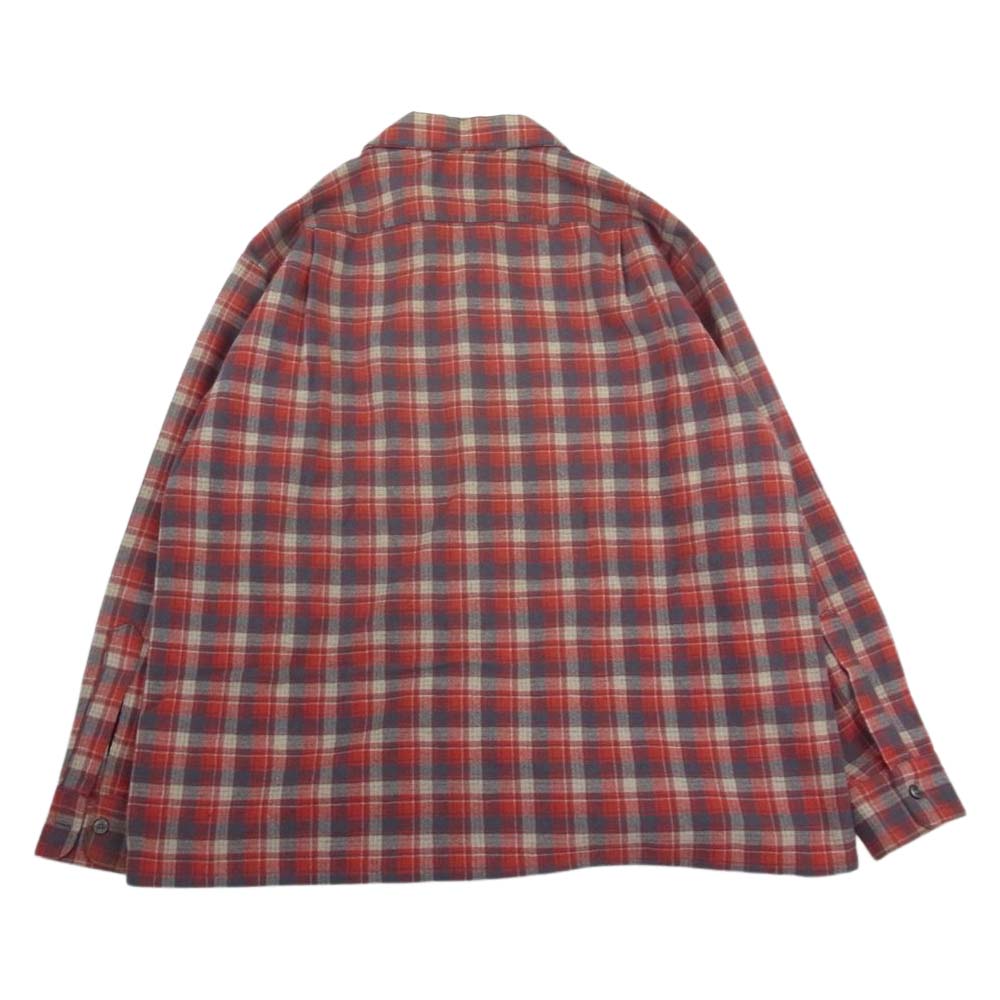 スカイライン ヴィンテージ 50s ウール チェック シャツ レッド系 グレー系 L【中古】