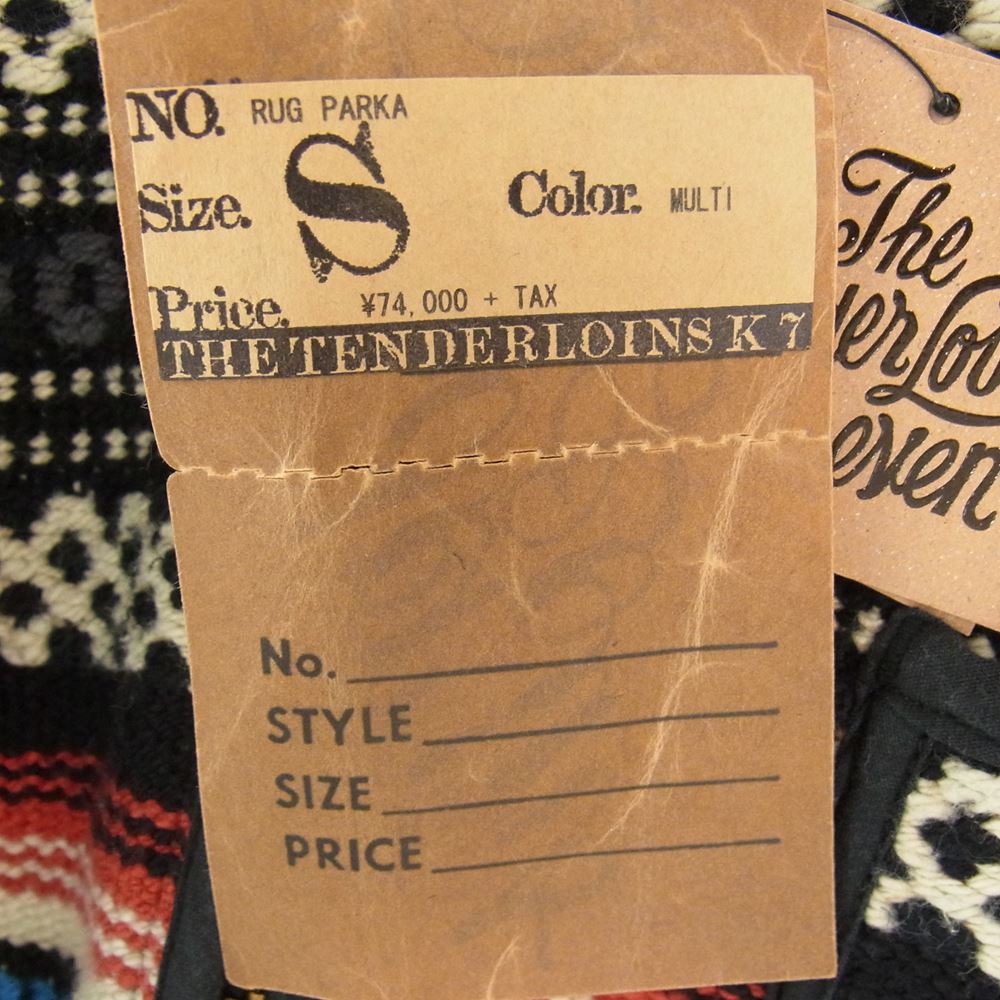TENDERLOIN テンダーロイン RUG PARKA ジップ パーカー マルチカラー系 S【中古】