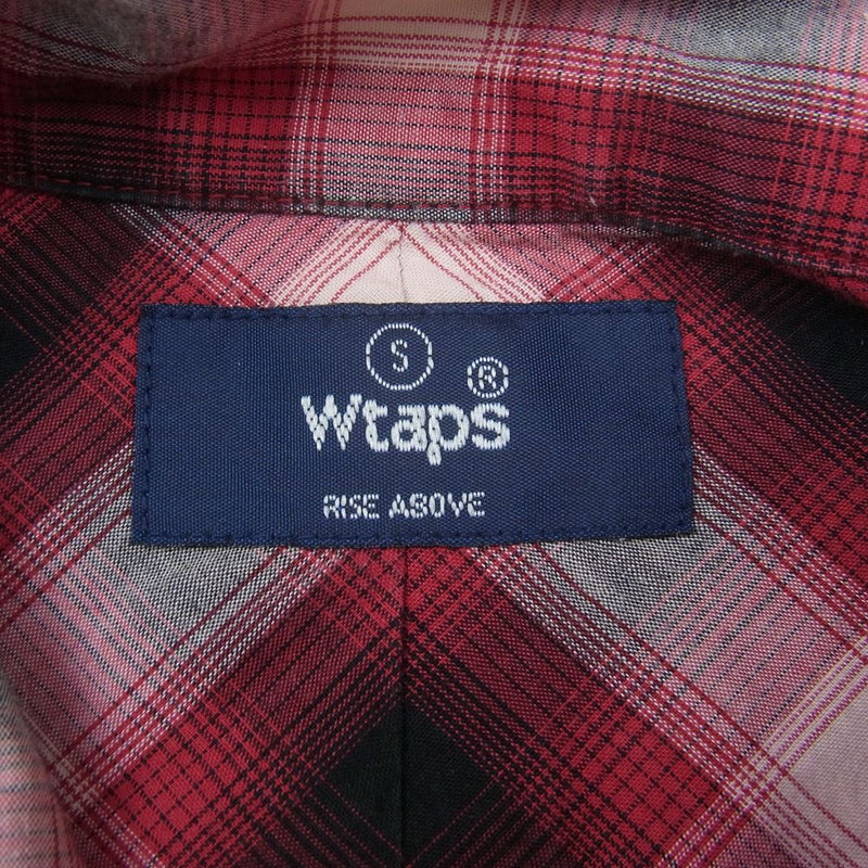 WTAPS ダブルタップス 101GWDT-SHM03 ロゴタブ チェック 半袖 シャツ レッド系 S【中古】