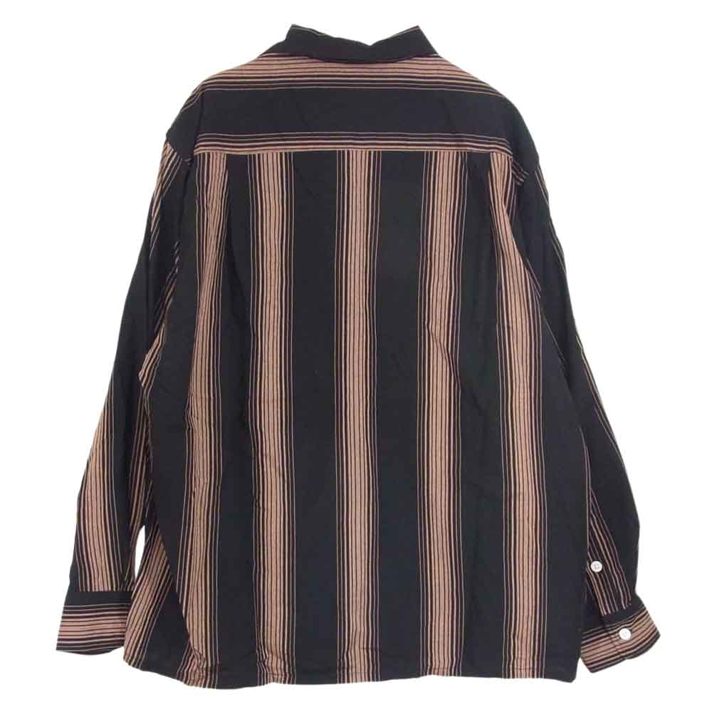 WACKO MARIA ワコマリア 22AW 22FW-WMS-OC01 STRIPED OPEN COLLAR SHIRT L/S ストライプ オープン カラー レーヨン 長袖 シャツ S【中古】