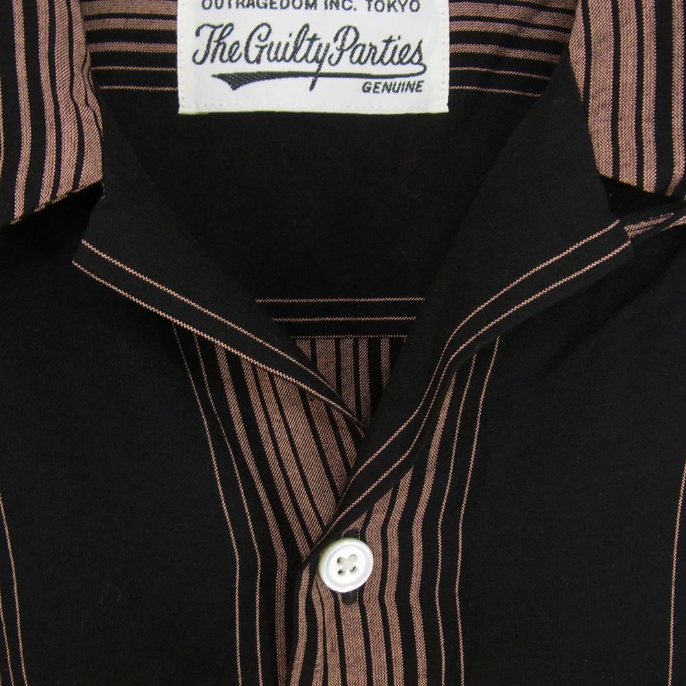 WACKO MARIA ワコマリア 22AW 22FW-WMS-OC01 STRIPED OPEN COLLAR SHIRT L/S ストライプ オープン カラー レーヨン 長袖 シャツ S【中古】
