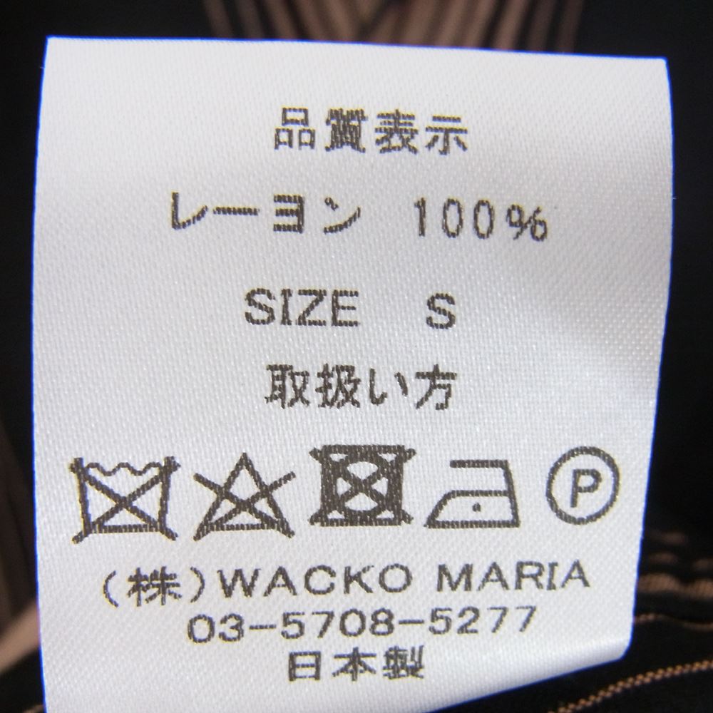 WACKO MARIA ワコマリア 22AW 22FW-WMS-OC01 STRIPED OPEN COLLAR SHIRT L/S ストライプ オープン カラー レーヨン 長袖 シャツ S【中古】