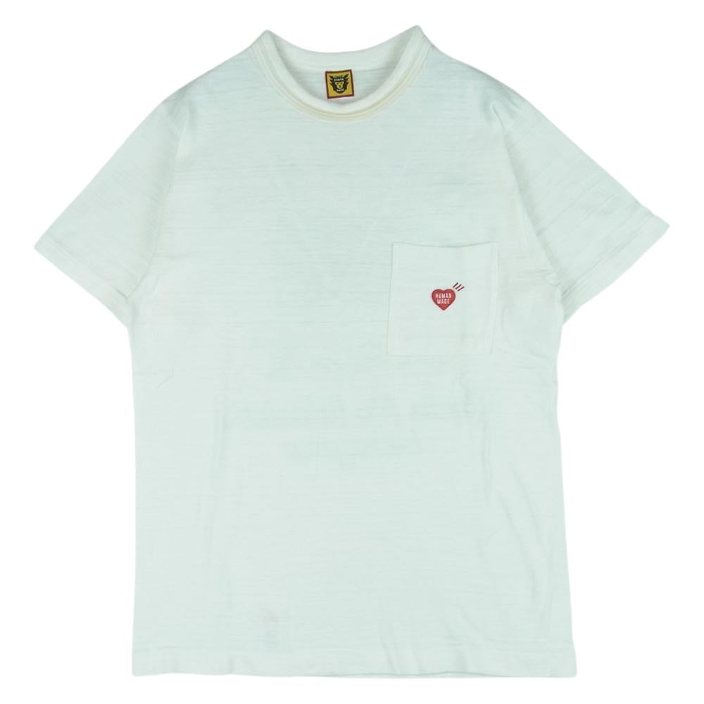HUMAN MADE ヒューマンメイド HM19CS026 Polar Bear Logo Pocket Short シロクマ バックプリント ポケット ワッペン 半袖 Tシャツ ホワイト系 S【中古】