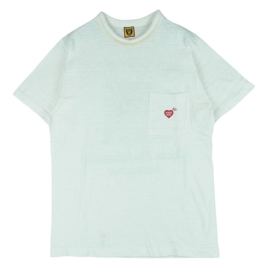 HUMAN MADE ヒューマンメイド HM19CS026 Polar Bear Logo Pocket Short シロクマ バックプリント ポケット ワッペン 半袖 Tシャツ ホワイト系 S【中古】