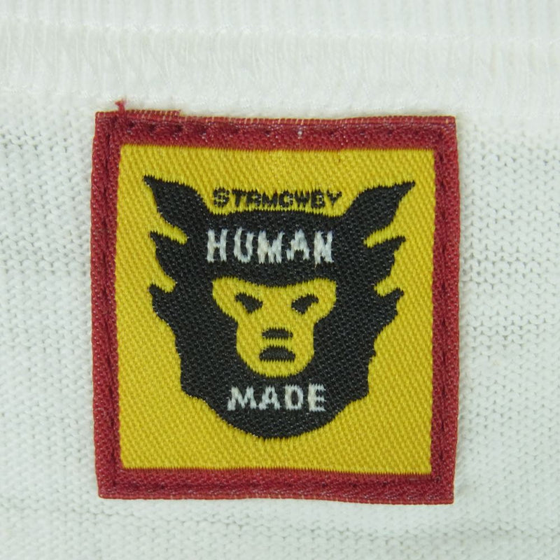 HUMAN MADE ヒューマンメイド HM19CS026 Polar Bear Logo Pocket Short シロクマ バックプリント ポケット ワッペン 半袖 Tシャツ ホワイト系 S【中古】