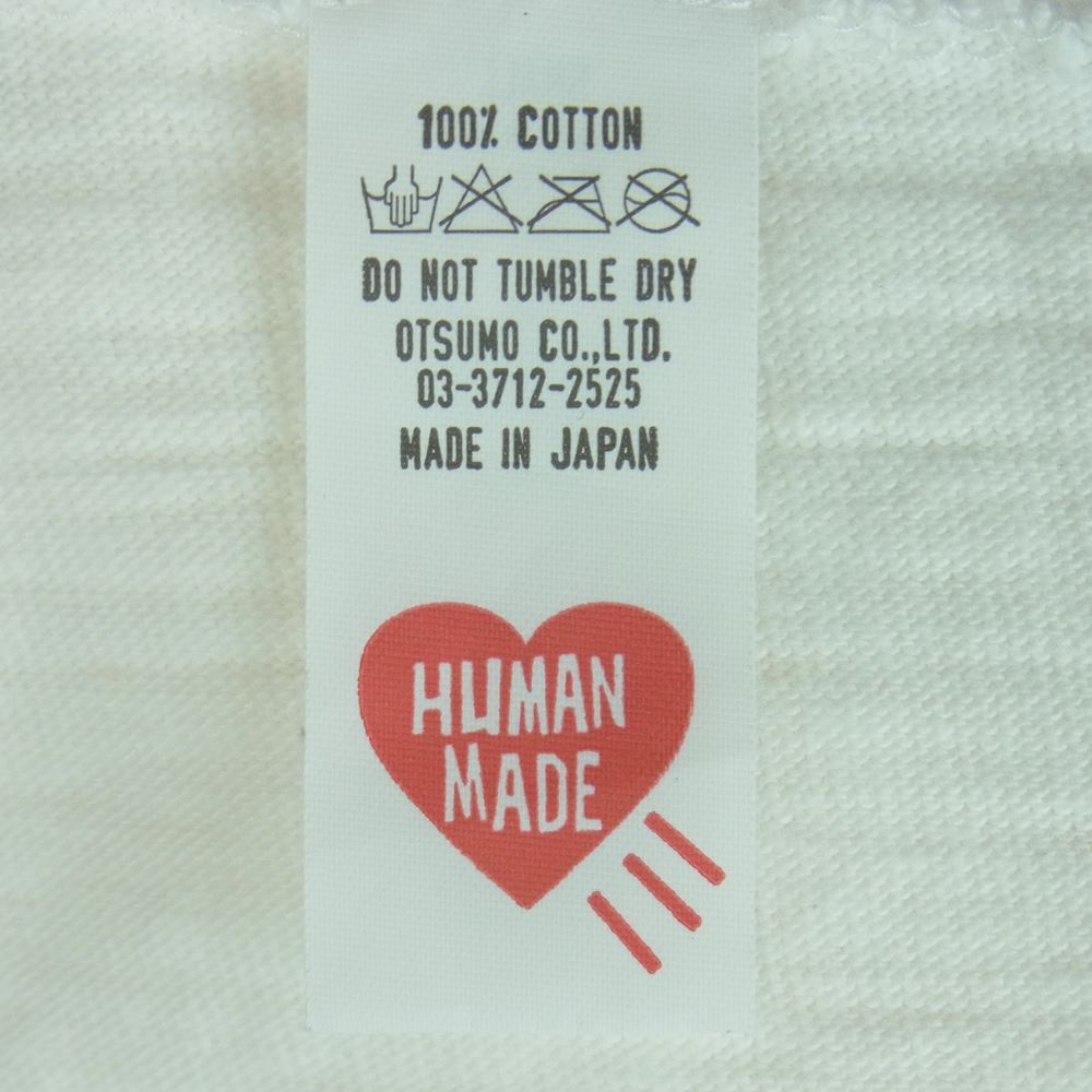 HUMAN MADE ヒューマンメイド HM19CS026 Polar Bear Logo Pocket Short シロクマ バックプリント ポケット ワッペン 半袖 Tシャツ ホワイト系 S【中古】
