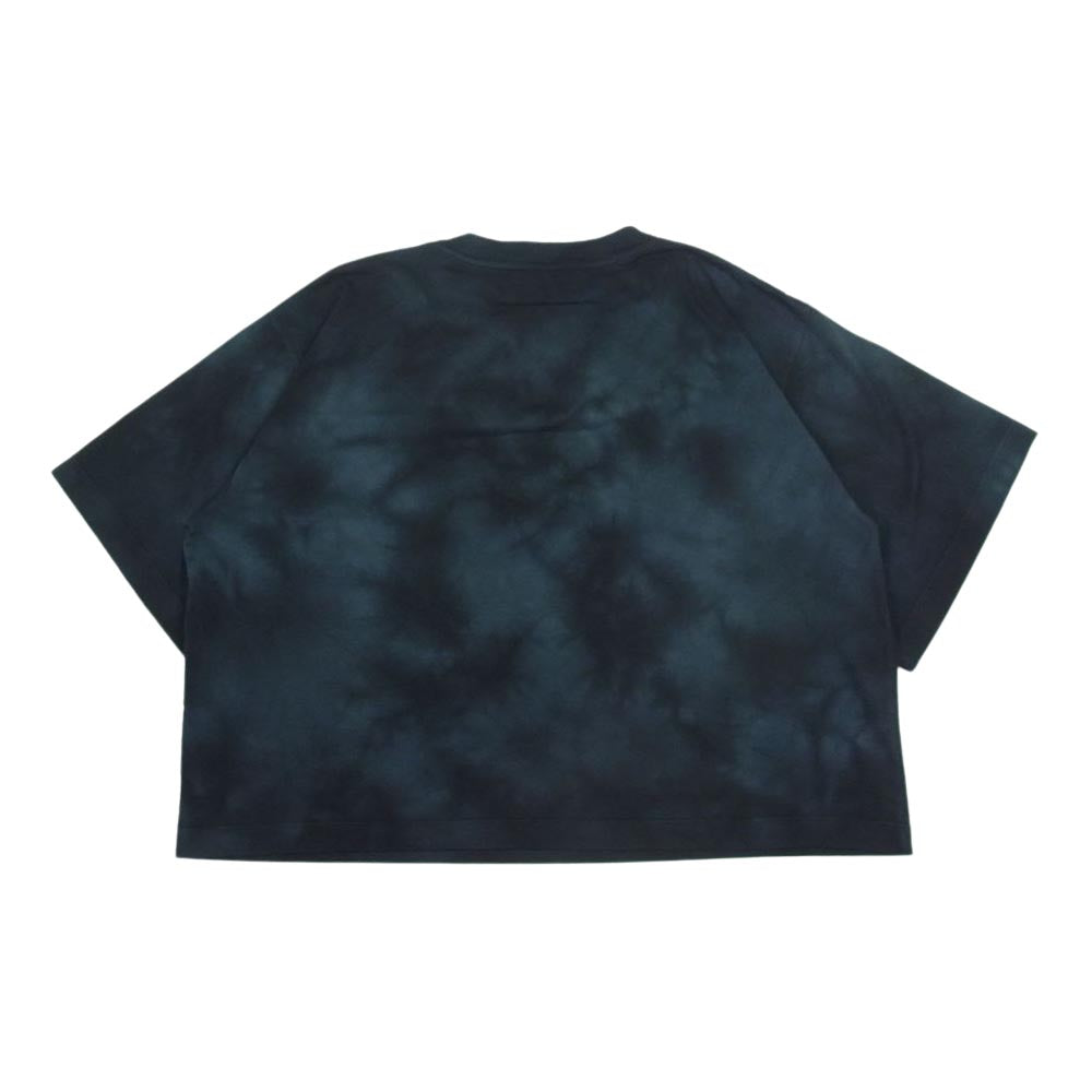 MAISON MARGIELA メゾンマルジェラ MM6 22SS S62GD0112 ロゴパッチ付き タイダイ クロップド 半袖Tシャツ ネイビー系 M【中古】