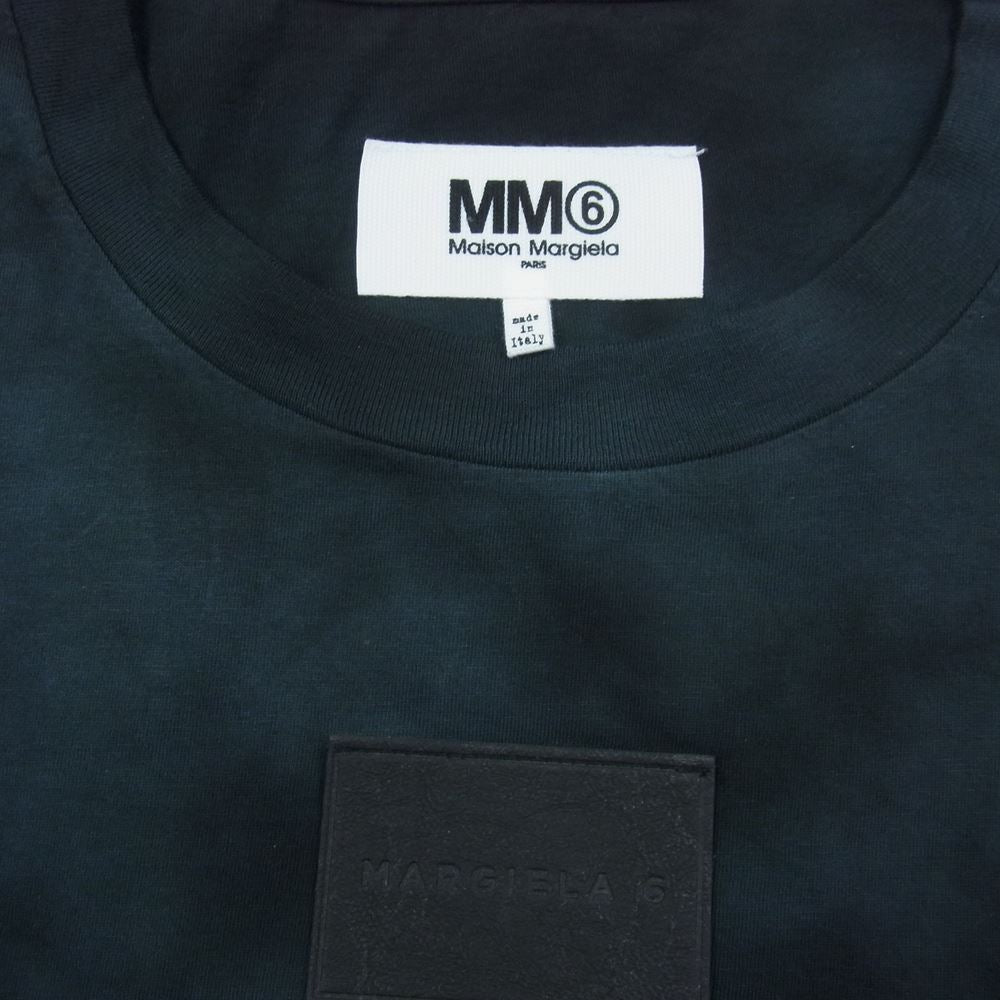 MAISON MARGIELA メゾンマルジェラ MM6 22SS S62GD0112 ロゴパッチ付き タイダイ クロップド 半袖Tシャツ ネイビー系 M【中古】