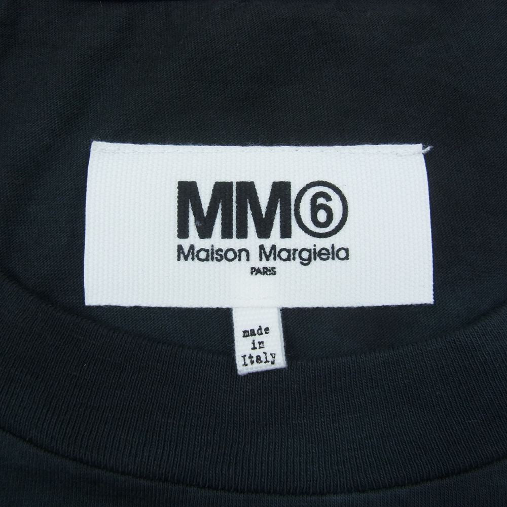 MAISON MARGIELA メゾンマルジェラ MM6 22SS S62GD0112 ロゴパッチ付き タイダイ クロップド 半袖Tシャツ ネイビー系 M【中古】