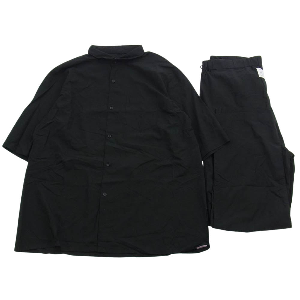 オールモストブラック 20SS PPT03-E レーヨン 半袖 シャツ フルレングス イージーパンツ セットアップ ブラック系 1【中古】
