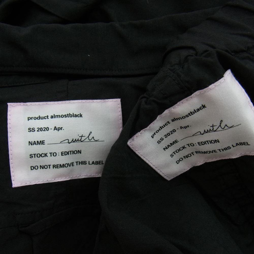 オールモストブラック 20SS PPT03-E レーヨン 半袖 シャツ フルレングス イージーパンツ セットアップ ブラック系 1【中古】