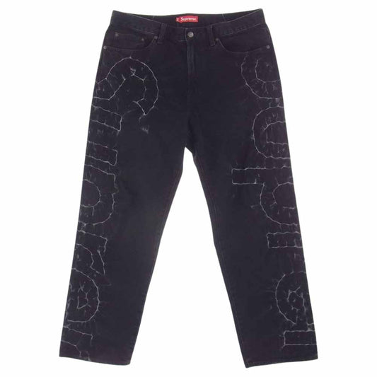 Supreme シュプリーム 23SS SHIBORI LOOSE FIT JEAN シボリ ルーズ フィット デニム パンツ ブラック系 34【中古】